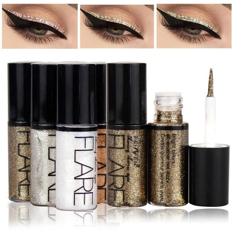 Portable 3.5g Glitter Sequins Liquid Eyeliner Shimmer Waterproof Sweat-proof Eye Makeup Metallic Shiny Smoky Eyes Eyeshadow 2021