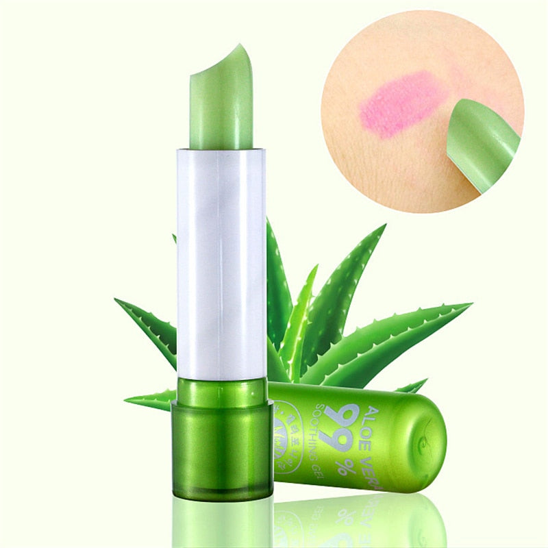 1PC Moisture Lip Balm Long-Lasting Natural Aloe Vera Lipstick Color Mood Changing Long Lasting Moisturizing Lipstick personal care  beauty cosmetic & personal care