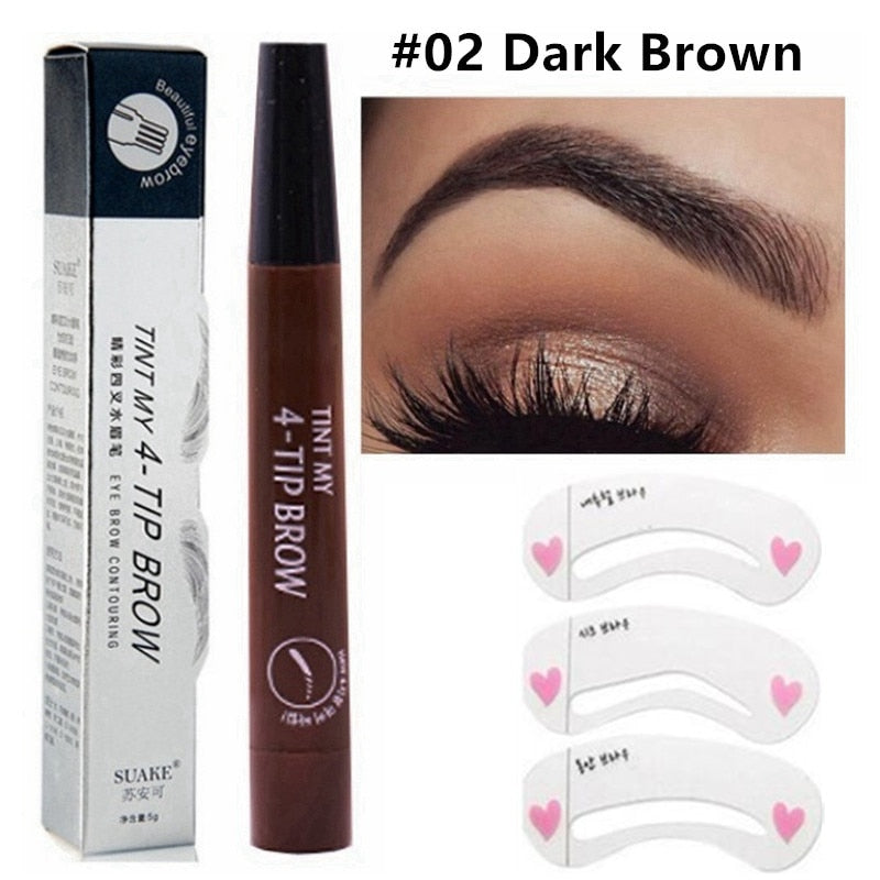 3D 5 color waterproof natural eyebrow pencil four-claw liquid eyebrow pencil professional long-lasting eye makeup eyebrow pen