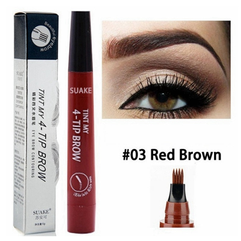 3D 5 color waterproof natural eyebrow pencil four-claw liquid eyebrow pencil professional long-lasting eye makeup eyebrow pen