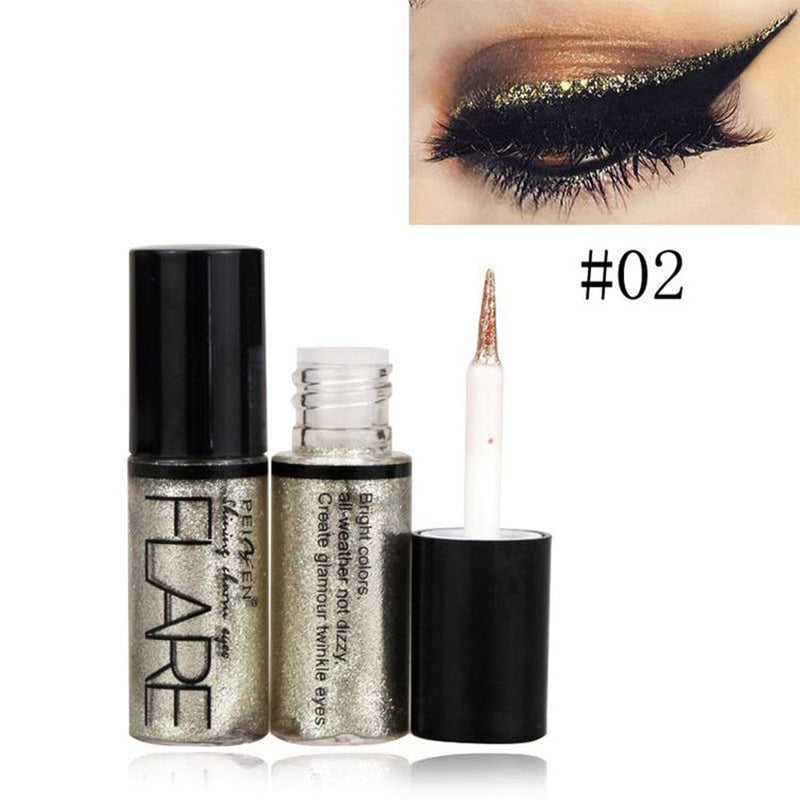 Portable 3.5g Glitter Sequins Liquid Eyeliner Shimmer Waterproof Sweat-proof Eye Makeup Metallic Shiny Smoky Eyes Eyeshadow 2021