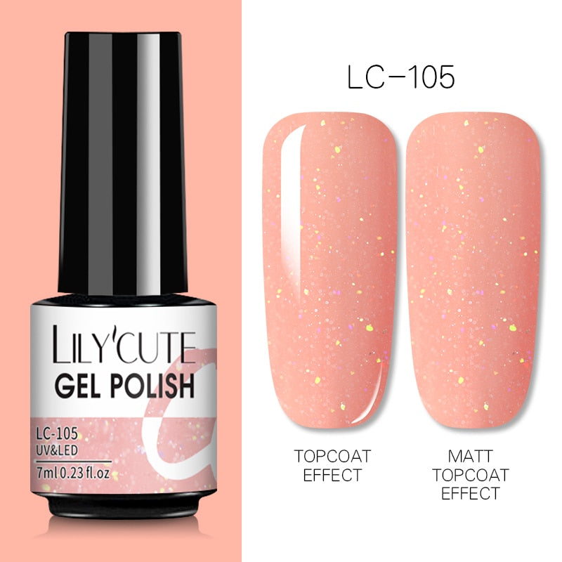 LILYCUTE 7ml Nude Gel Nail Polish Vernis Semi Permanent LED UV Gel Hybrid For Base Top Coat Soak Off UV LED DIY Nail Art Gel