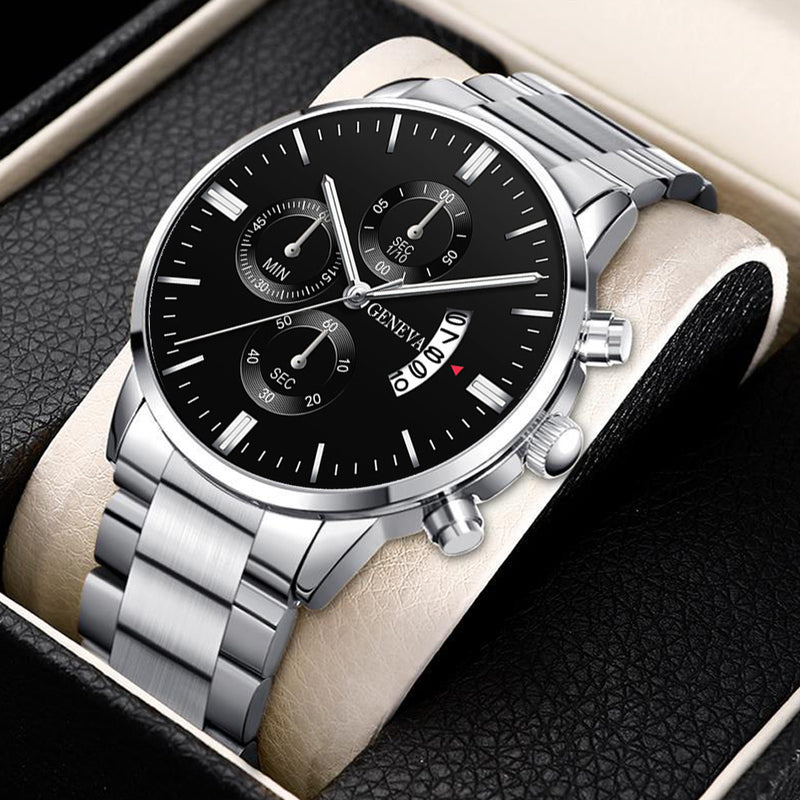 reloj hombre Fashion Men Stainless Steel Watch Luxury Calendar Quartz Wrist Watch Business Watches for Man Clock montre homme