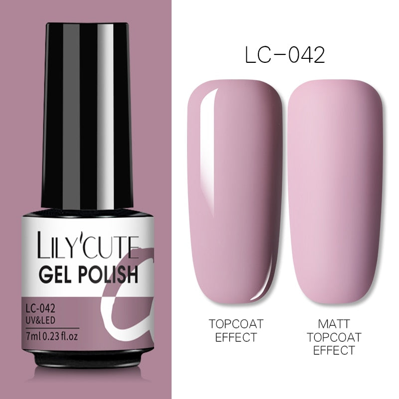 LILYCUTE 7ml Nude Gel Nail Polish Vernis Semi Permanent LED UV Gel Hybrid For Base Top Coat Soak Off UV LED DIY Nail Art Gel