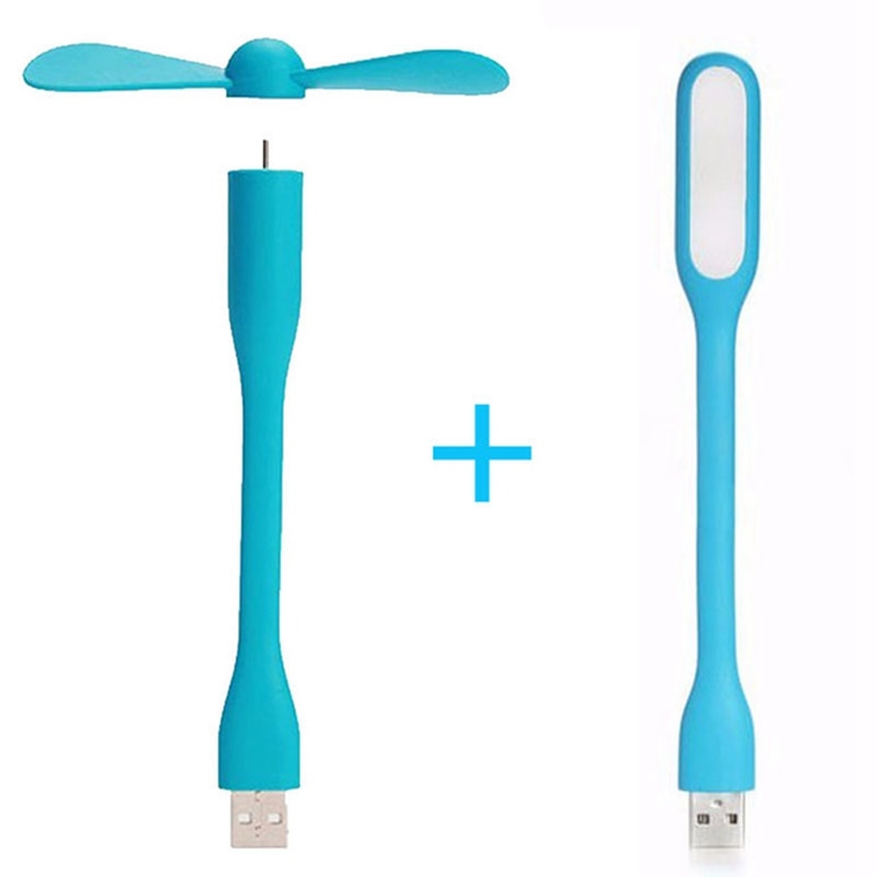 Mini USB Fan Flexible Bendable Cooling Portable Fan and USB LED Light Lamp For Power Bank &amp; Notebook &amp; Computer Summer Gadget