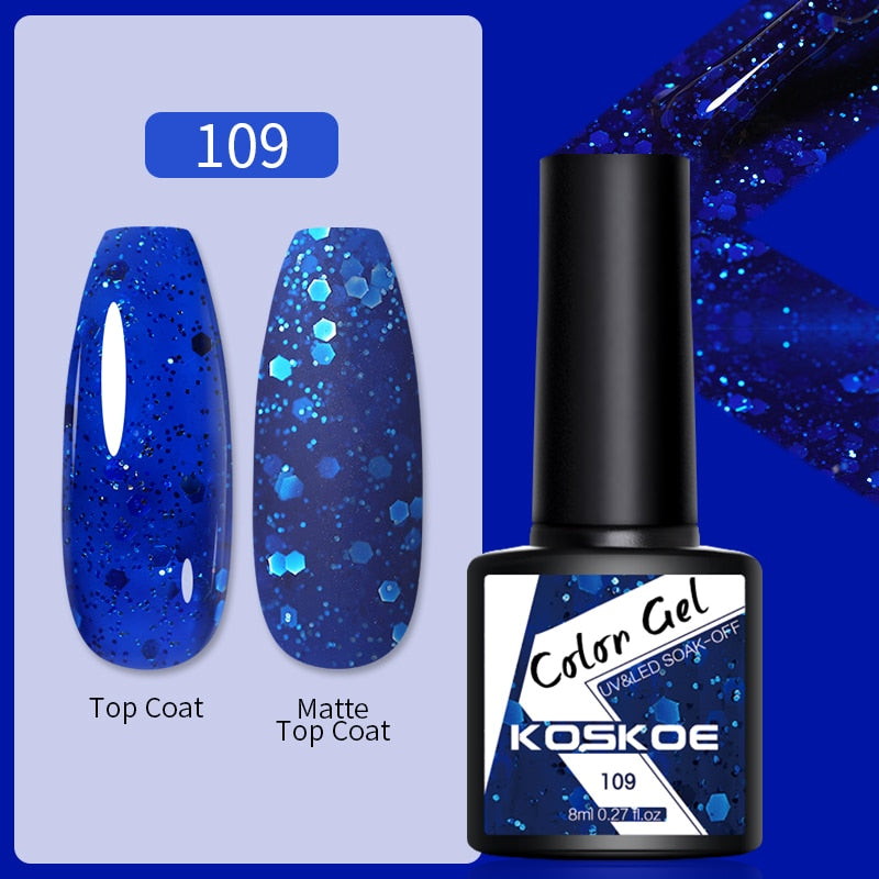 LEMOOC Cat Magnetic Nail Polish Gel Holographic Soak Off UV LED Nail Varnish Lacquers Shiny Glitter Cat Polishes Black Base Need