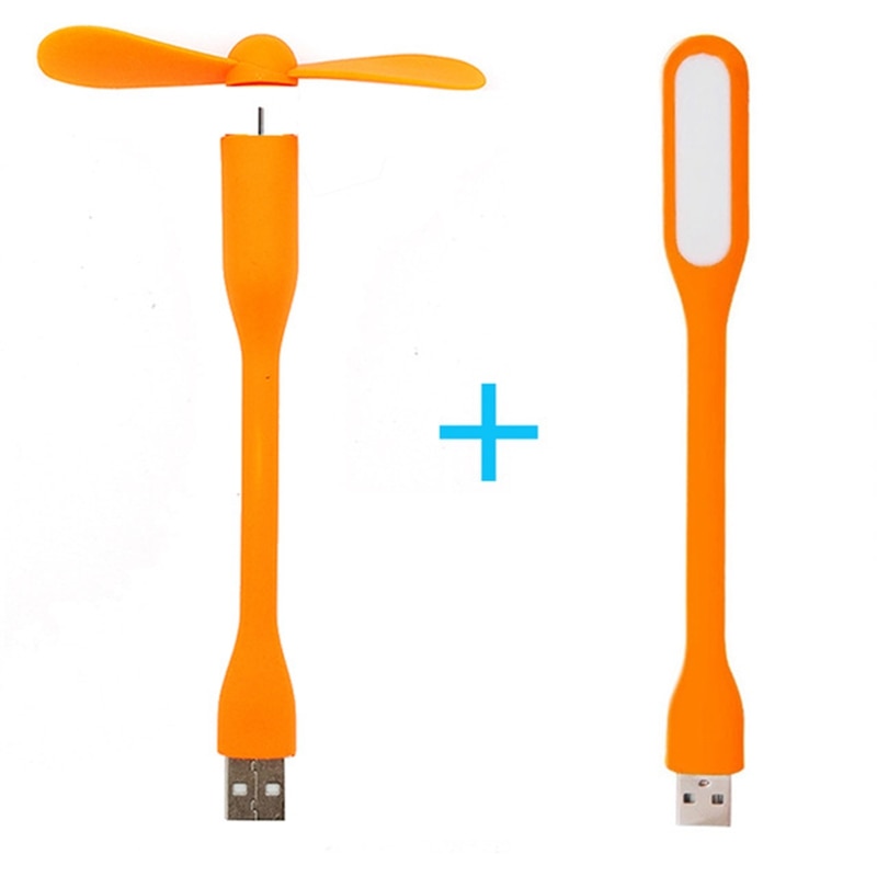 Mini USB Fan Flexible Bendable Cooling Portable Fan and USB LED Light Lamp For Power Bank &amp; Notebook &amp; Computer Summer Gadget