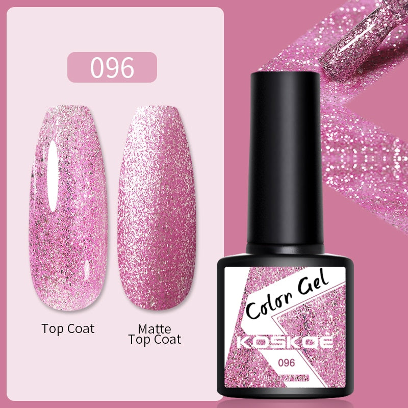 LEMOOC Cat Magnetic Nail Polish Gel Holographic Soak Off UV LED Nail Varnish Lacquers Shiny Glitter Cat Polishes Black Base Need