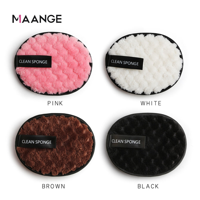 MAANGE Soft Fiber Makeup Remover Puff Facial Wash Puff Double Sided Makeup Sponge Easy to Use Beauty Make Up Remover Tools