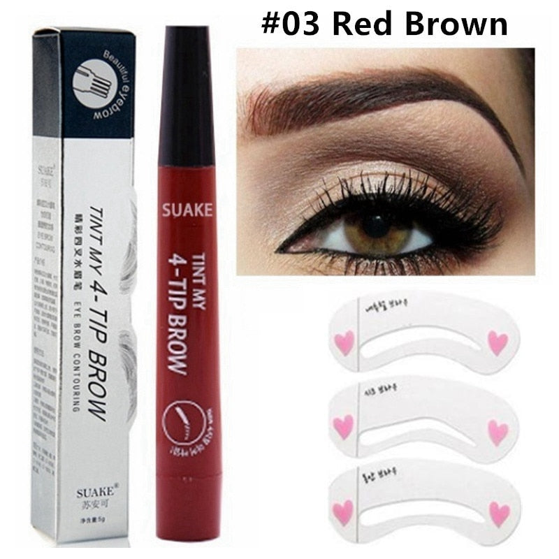 3D 5 color waterproof natural eyebrow pencil four-claw liquid eyebrow pencil professional long-lasting eye makeup eyebrow pen