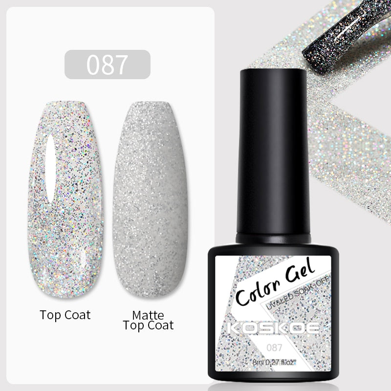 LEMOOC Cat Magnetic Nail Polish Gel Holographic Soak Off UV LED Nail Varnish Lacquers Shiny Glitter Cat Polishes Black Base Need