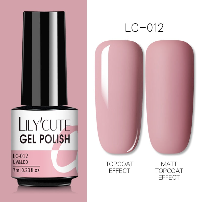 LILYCUTE 7ml Nude Gel Nail Polish Vernis Semi Permanent LED UV Gel Hybrid For Base Top Coat Soak Off UV LED DIY Nail Art Gel