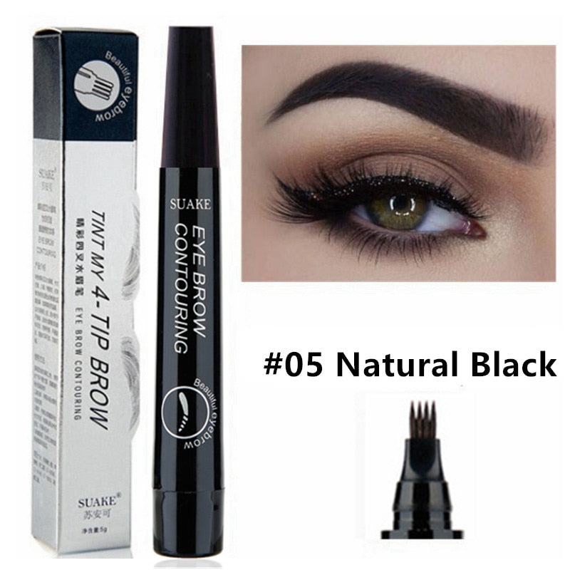 3D 5 color waterproof natural eyebrow pencil four-claw liquid eyebrow pencil professional long-lasting eye makeup eyebrow pen