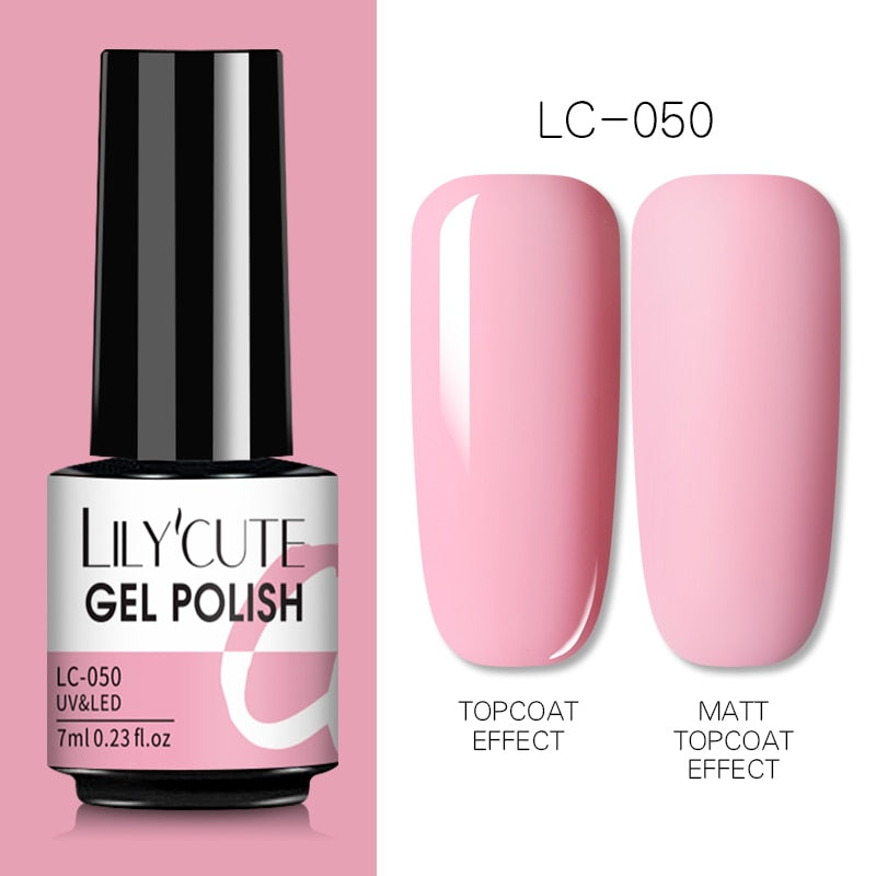 LILYCUTE 7ml Nude Gel Nail Polish Vernis Semi Permanent LED UV Gel Hybrid For Base Top Coat Soak Off UV LED DIY Nail Art Gel