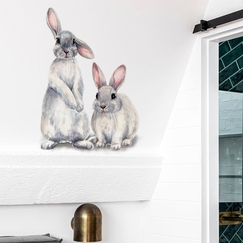 Two Cute Rabbits Wall Sticker Children&