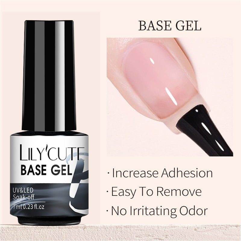 LILYCUTE 7ml Nude Gel Nail Polish Vernis Semi Permanent LED UV Gel Hybrid For Base Top Coat Soak Off UV LED DIY Nail Art Gel