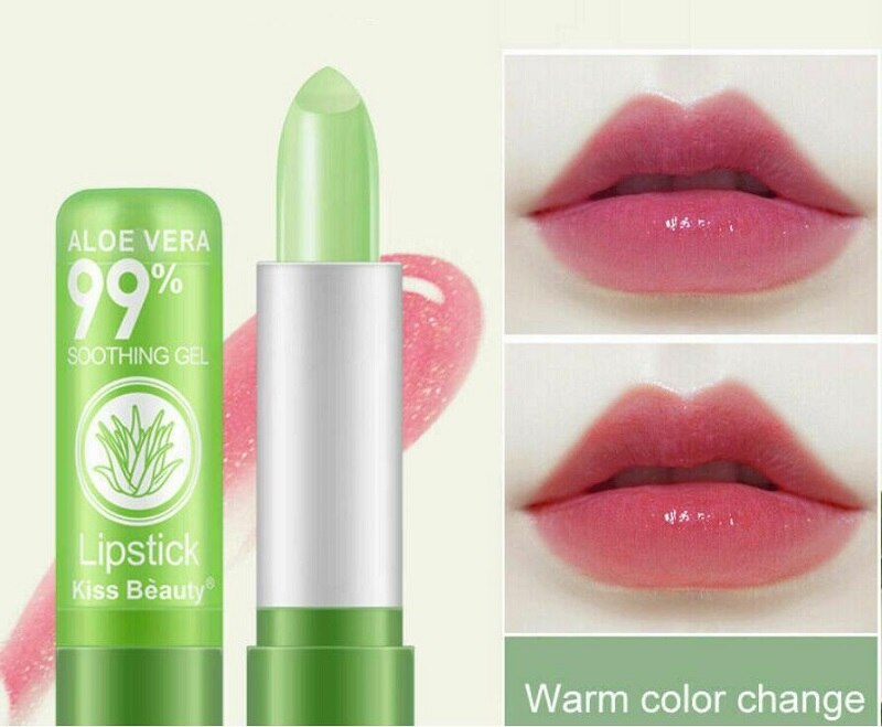 1PC Moisture Lip Balm Long-Lasting Natural Aloe Vera Lipstick Color Mood Changing Long Lasting Moisturizing Lipstick personal care  beauty cosmetic & personal care