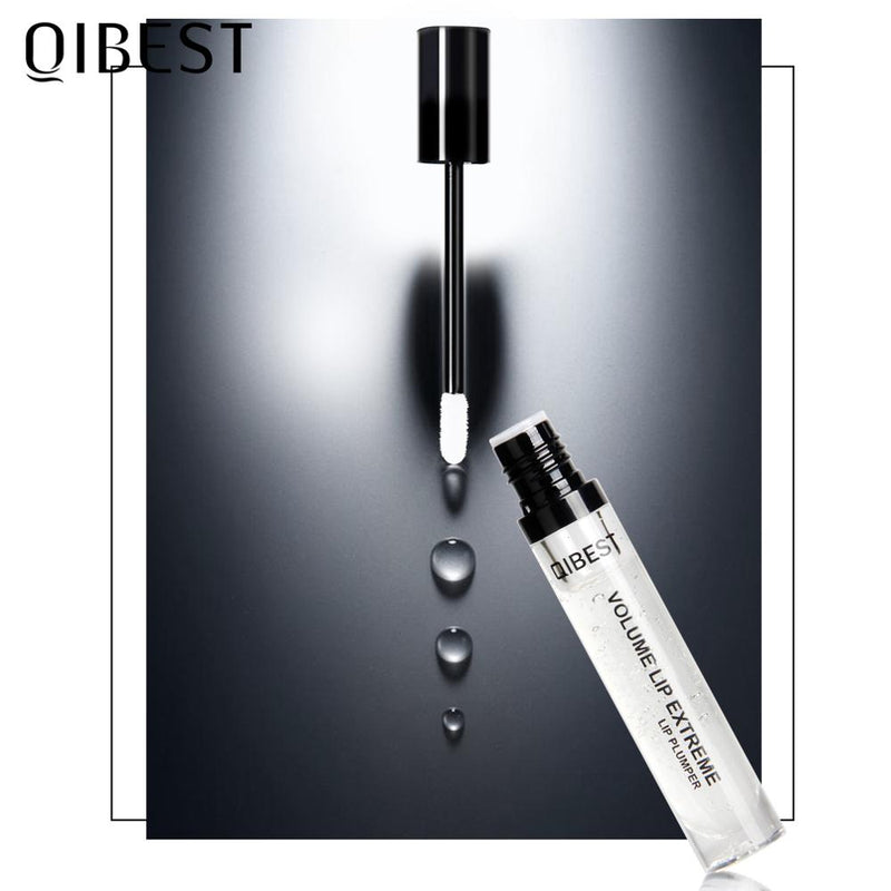 QIBEST Moisturizer Lip Plumper Volume Lip Gloss Long Lasting Sexy Lips Transparent Waterproof Cosmetic Clear Lip Gloss Makeup