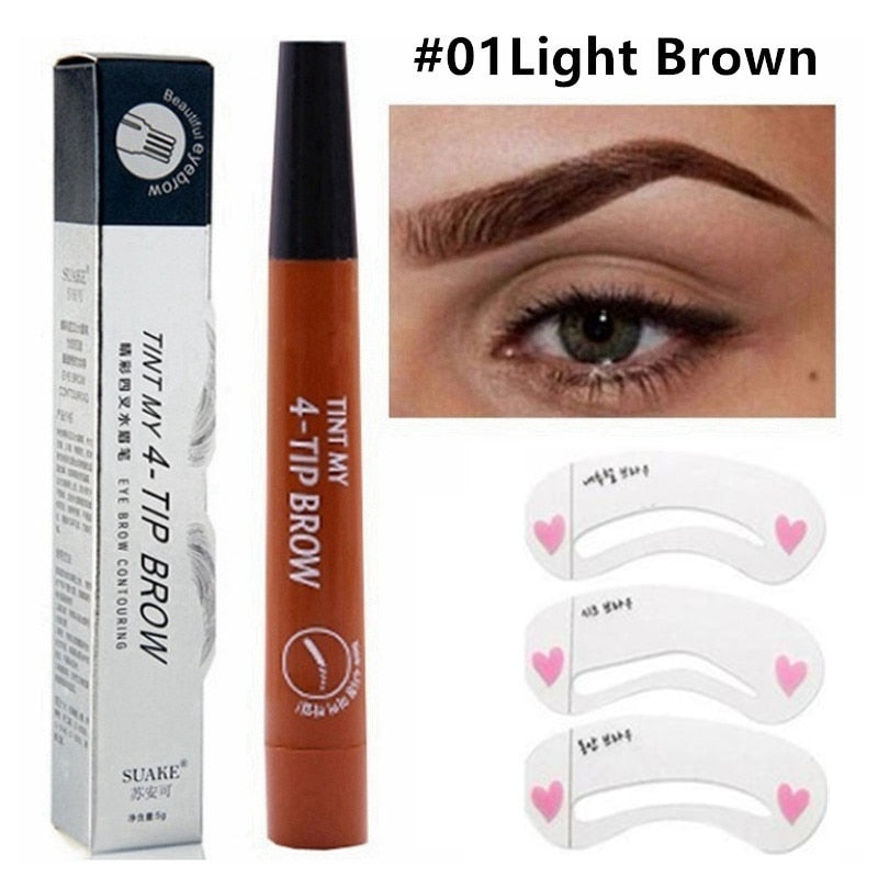 3D 5 color waterproof natural eyebrow pencil four-claw liquid eyebrow pencil professional long-lasting eye makeup eyebrow pen