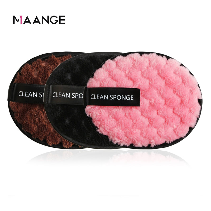 MAANGE Soft Fiber Makeup Remover Puff Facial Wash Puff Double Sided Makeup Sponge Easy to Use Beauty Make Up Remover Tools