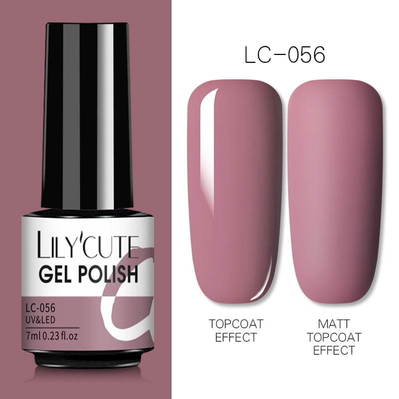 LILYCUTE 7ml Nude Gel Nail Polish Vernis Semi Permanent LED UV Gel Hybrid For Base Top Coat Soak Off UV LED DIY Nail Art Gel