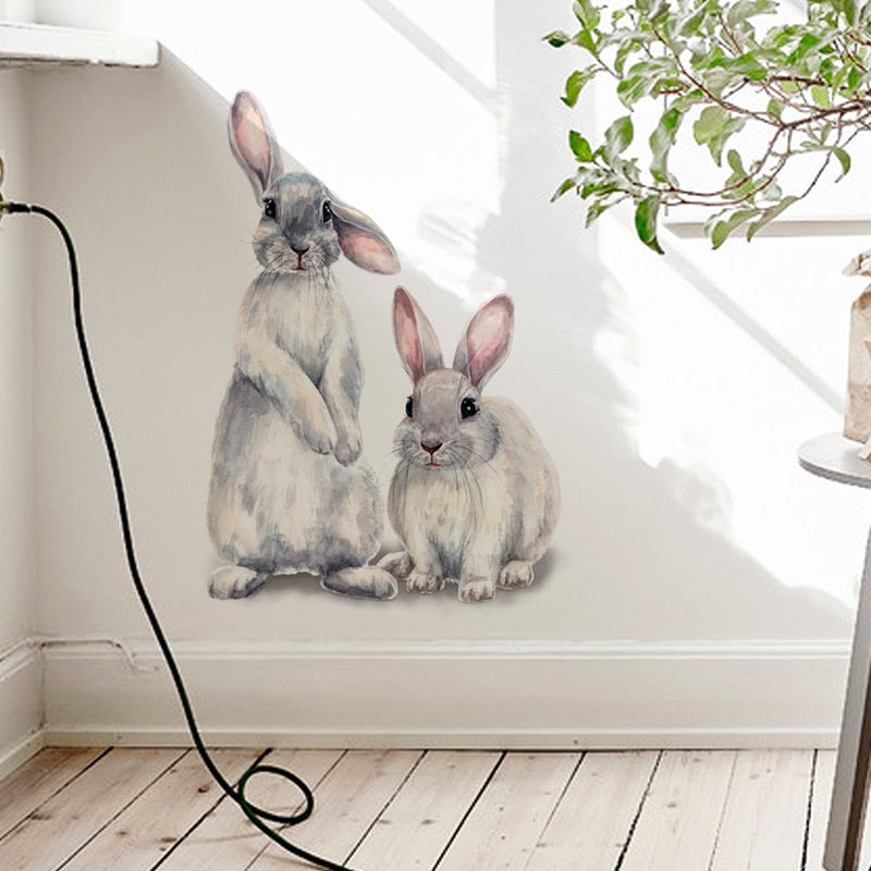 Two Cute Rabbits Wall Sticker Children&