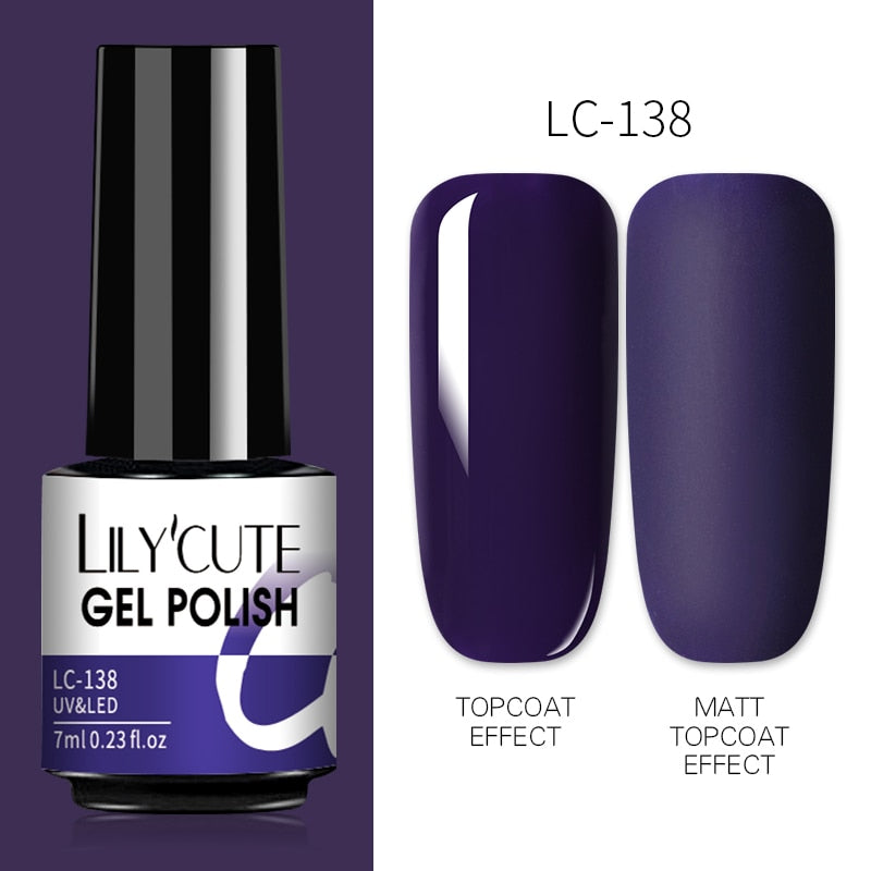 LILYCUTE 7ml Nude Gel Nail Polish Vernis Semi Permanent LED UV Gel Hybrid For Base Top Coat Soak Off UV LED DIY Nail Art Gel