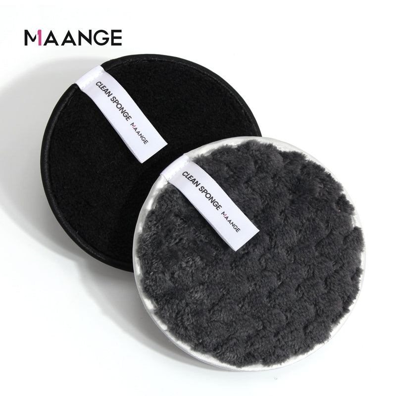 MAANGE Soft Fiber Makeup Remover Puff Facial Wash Puff Double Sided Makeup Sponge Easy to Use Beauty Make Up Remover Tools