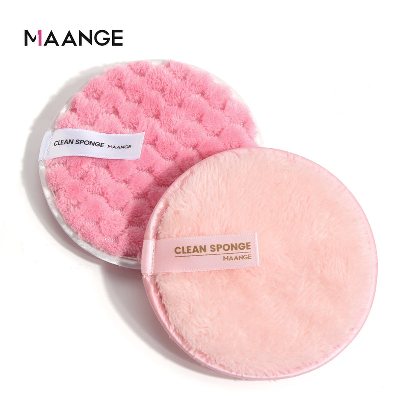 MAANGE Soft Fiber Makeup Remover Puff Facial Wash Puff Double Sided Makeup Sponge Easy to Use Beauty Make Up Remover Tools