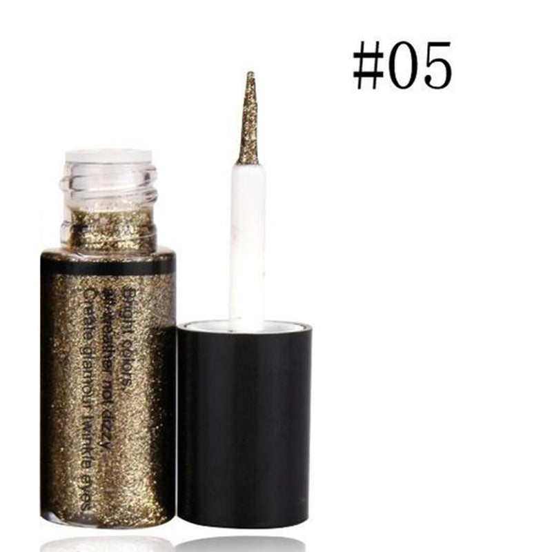 Portable 3.5g Glitter Sequins Liquid Eyeliner Shimmer Waterproof Sweat-proof Eye Makeup Metallic Shiny Smoky Eyes Eyeshadow 2021