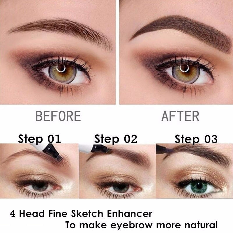 3D 5 color waterproof natural eyebrow pencil four-claw liquid eyebrow pencil professional long-lasting eye makeup eyebrow pen