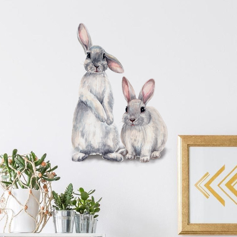 Two Cute Rabbits Wall Sticker Children&