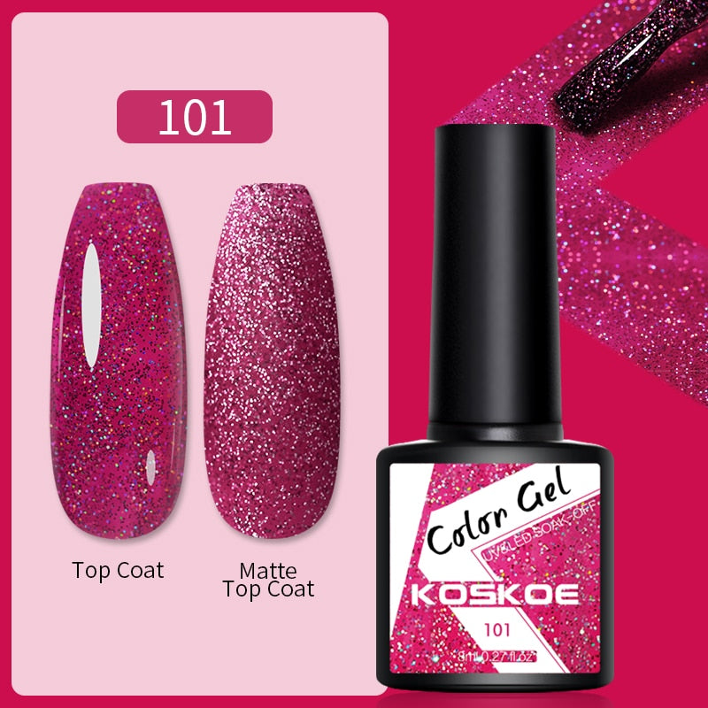 LEMOOC Cat Magnetic Nail Polish Gel Holographic Soak Off UV LED Nail Varnish Lacquers Shiny Glitter Cat Polishes Black Base Need