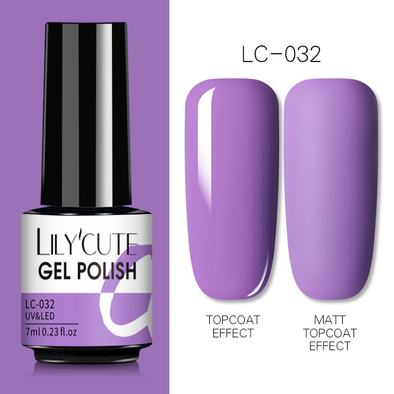 LILYCUTE 7ml Nude Gel Nail Polish Vernis Semi Permanent LED UV Gel Hybrid For Base Top Coat Soak Off UV LED DIY Nail Art Gel