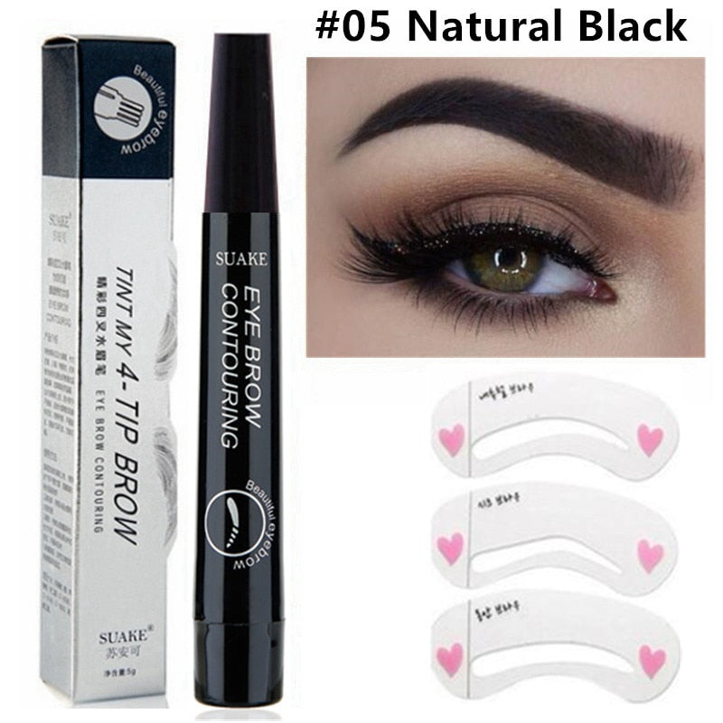 3D 5 color waterproof natural eyebrow pencil four-claw liquid eyebrow pencil professional long-lasting eye makeup eyebrow pen