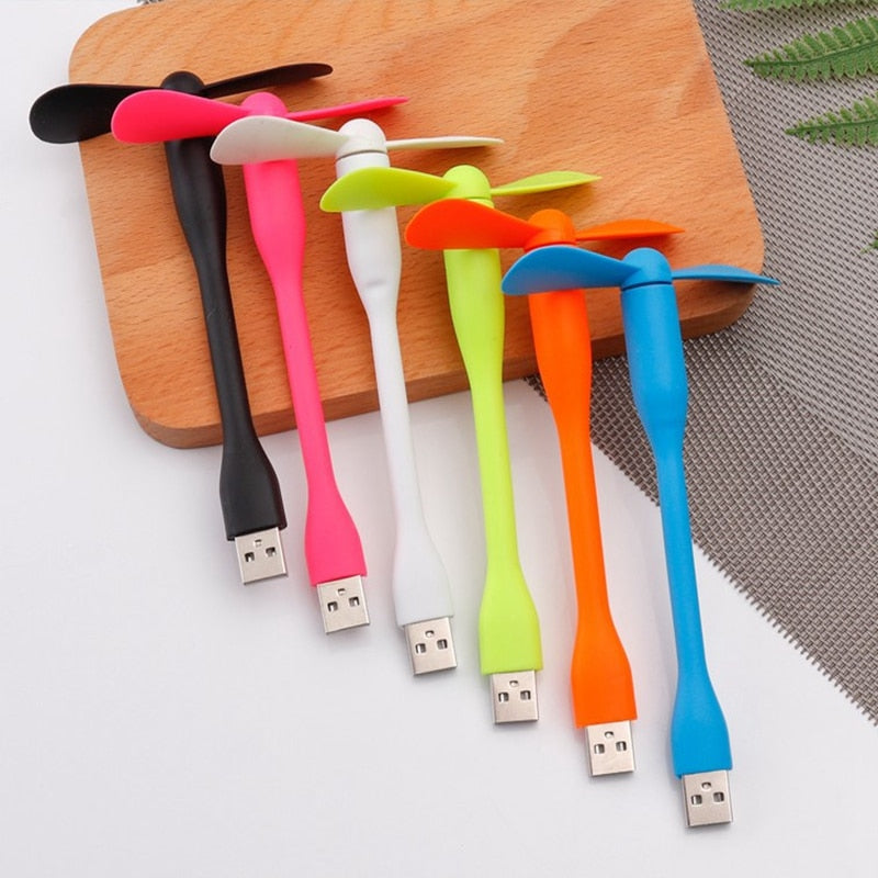 Mini USB Fan Flexible Bendable Cooling Portable Fan and USB LED Light Lamp For Power Bank &amp; Notebook &amp; Computer Summer Gadget