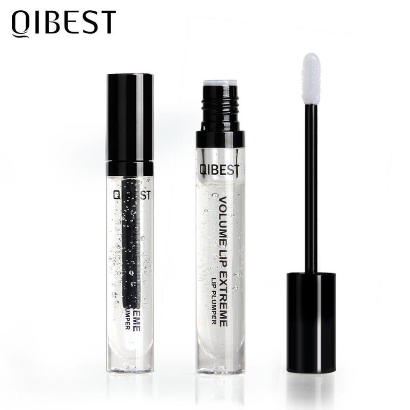 QIBEST Moisturizer Lip Plumper Volume Lip Gloss Long Lasting Sexy Lips Transparent Waterproof Cosmetic Clear Lip Gloss Makeup