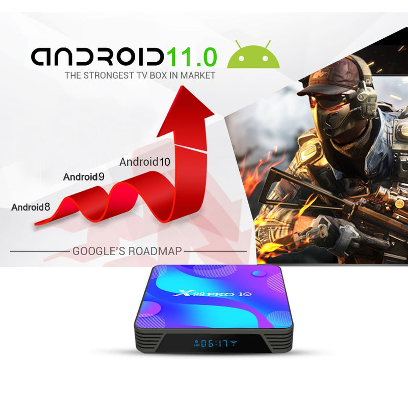 RK3318 Android 11 Smart TV Box Media Player MAX 4GB RAM 128GB ROM BT4.0 TVBOX 5.8G Dual Wifi Youtube 4K Android 11.0 Set Top Box