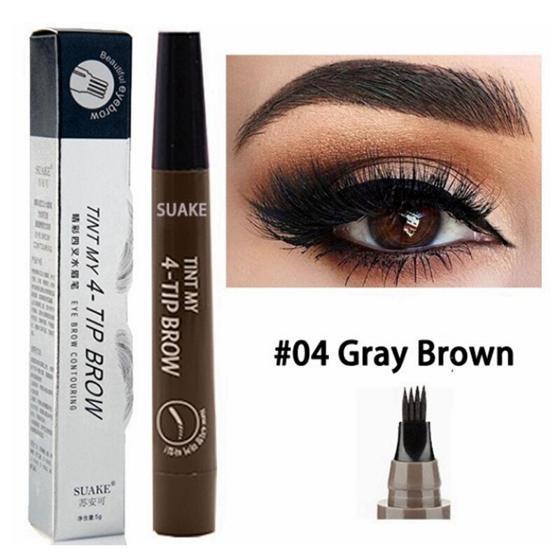 3D 5 color waterproof natural eyebrow pencil four-claw liquid eyebrow pencil professional long-lasting eye makeup eyebrow pen