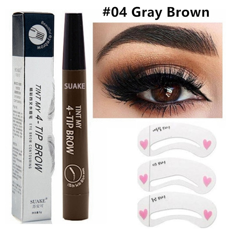 3D 5 color waterproof natural eyebrow pencil four-claw liquid eyebrow pencil professional long-lasting eye makeup eyebrow pen