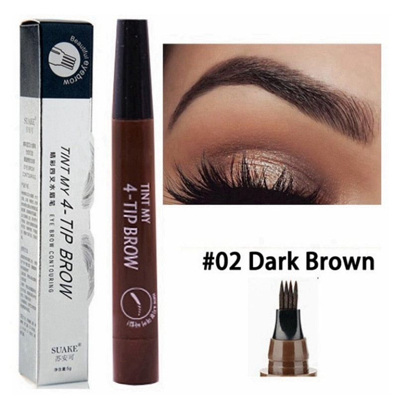 3D 5 color waterproof natural eyebrow pencil four-claw liquid eyebrow pencil professional long-lasting eye makeup eyebrow pen