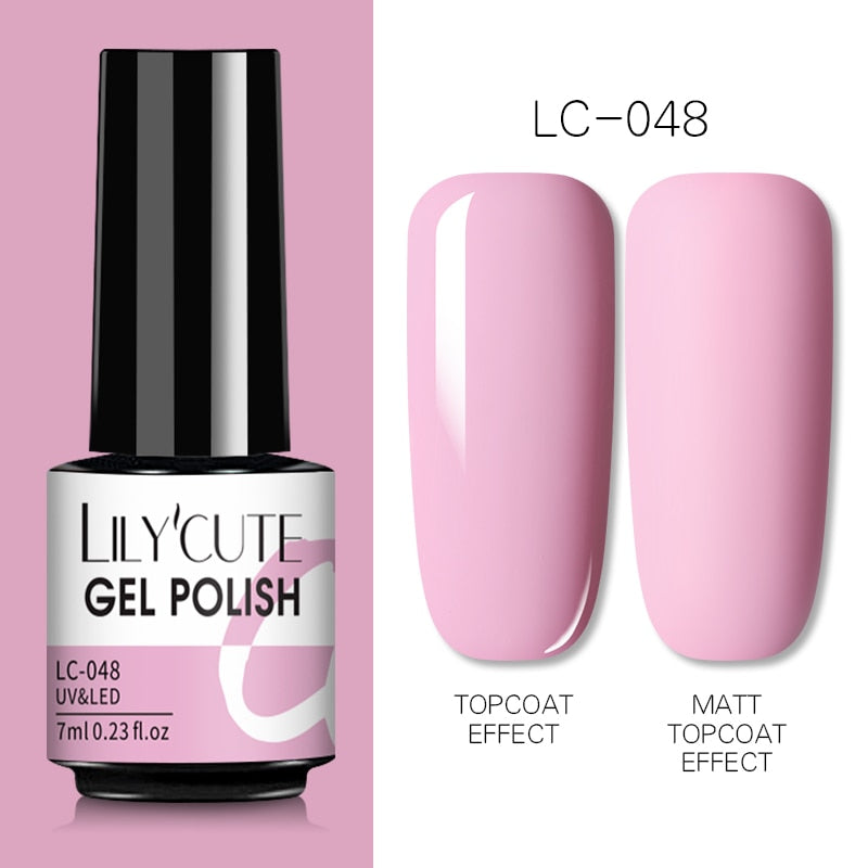 LILYCUTE 7ml Nude Gel Nail Polish Vernis Semi Permanent LED UV Gel Hybrid For Base Top Coat Soak Off UV LED DIY Nail Art Gel