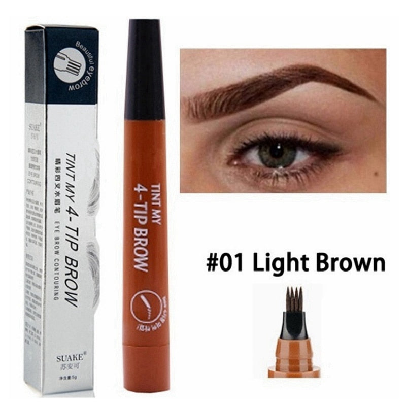 3D 5 color waterproof natural eyebrow pencil four-claw liquid eyebrow pencil professional long-lasting eye makeup eyebrow pen