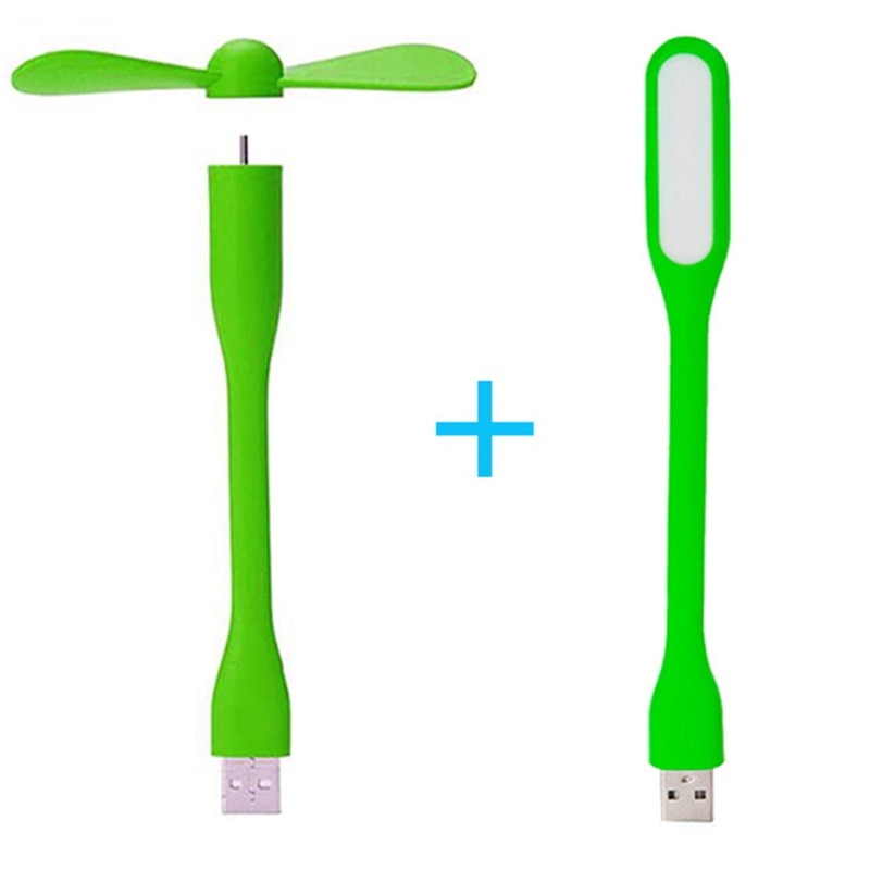 Mini USB Fan Flexible Bendable Cooling Portable Fan and USB LED Light Lamp For Power Bank &amp; Notebook &amp; Computer Summer Gadget