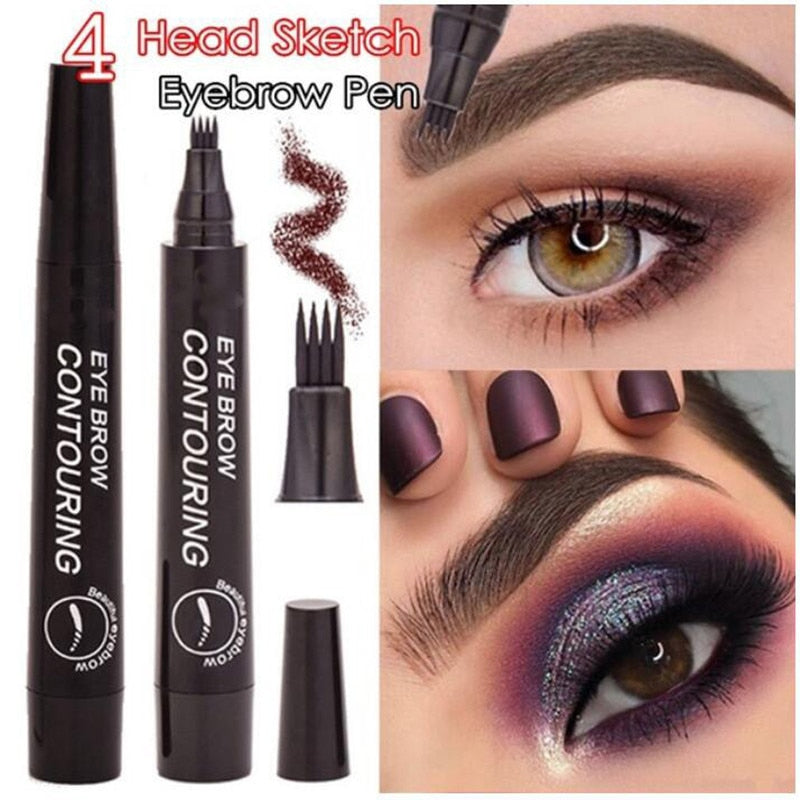 3D 5 color waterproof natural eyebrow pencil four-claw liquid eyebrow pencil professional long-lasting eye makeup eyebrow pen