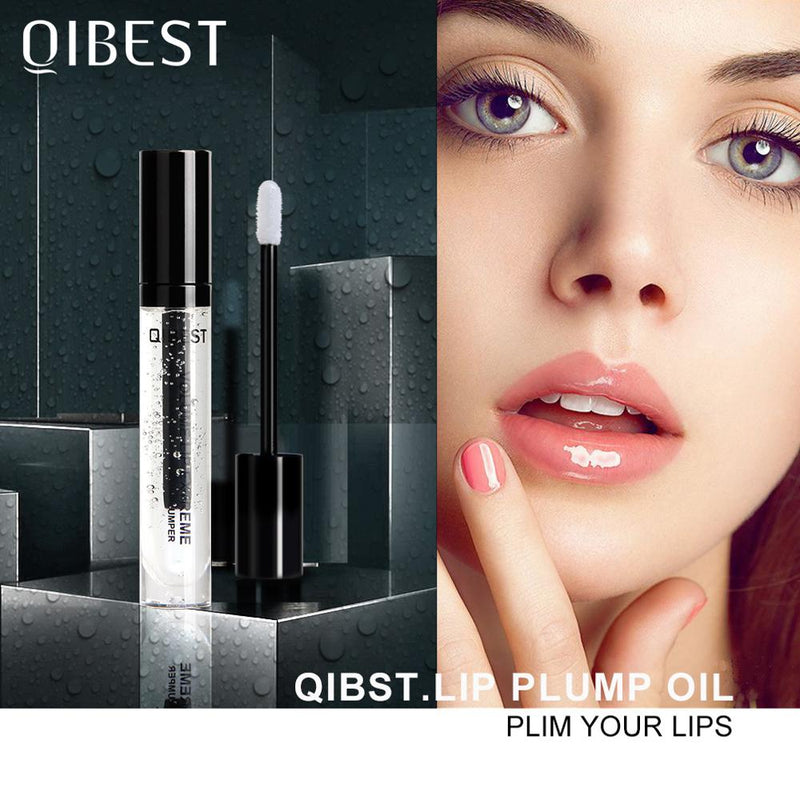 QIBEST Moisturizer Lip Plumper Volume Lip Gloss Long Lasting Sexy Lips Transparent Waterproof Cosmetic Clear Lip Gloss Makeup