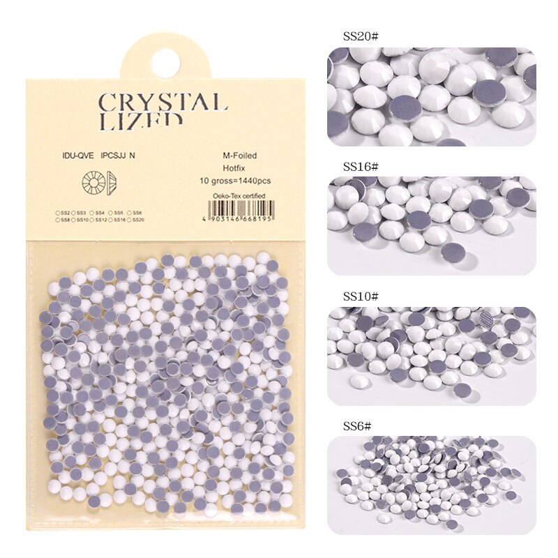 1Pack SS6-SS20 Flatback Crystal Nail Rhinestones 3D White Porcelain Diamond Glass Strass Charm Gems Jewelry Nail Art Decorations