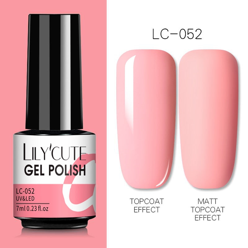 LILYCUTE 7ml Nude Gel Nail Polish Vernis Semi Permanent LED UV Gel Hybrid For Base Top Coat Soak Off UV LED DIY Nail Art Gel