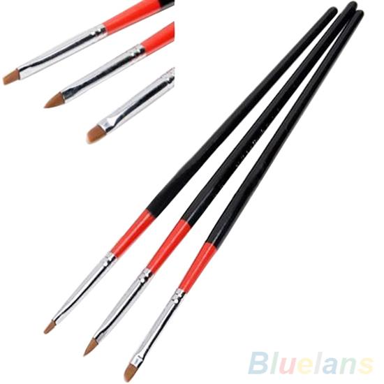 3 Pcs/Set UV Gel Acrylic Nail Art Brush Painting Drawing Pens Manicure DIY Tool 2020