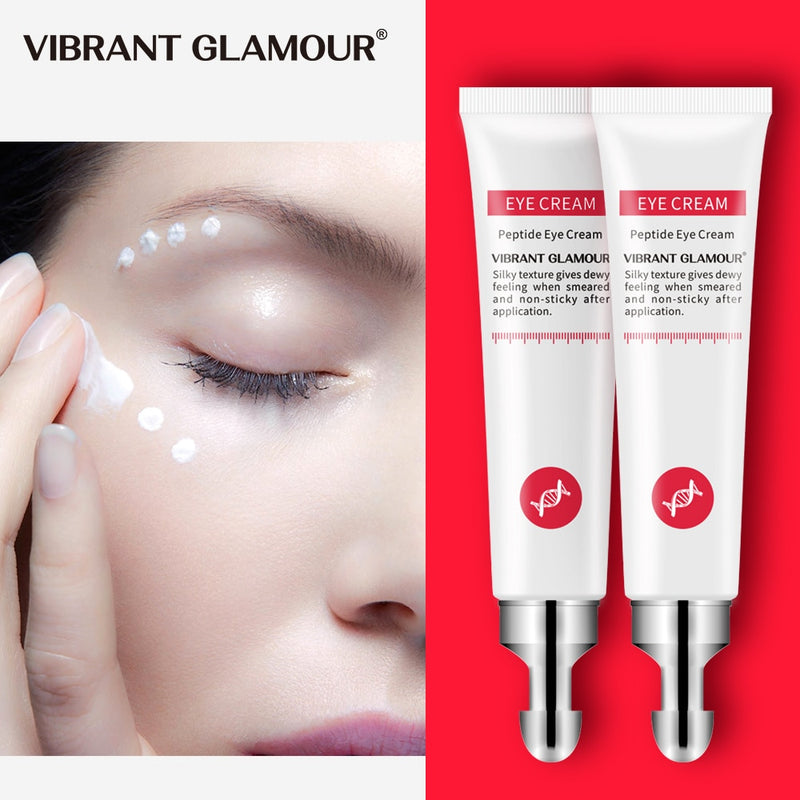 VIBRANT GLAMOUR2Pcs Eye Cream Peptide Collagen Anti-Aging Anti-Wrinkle Serum Remove Dark Circle Against Puffiness Bag Skin Care